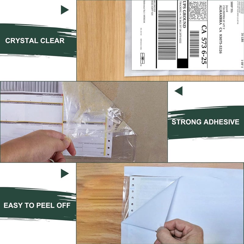 Tapsin Clear Packing List Envelopes, 6''x9'' Top Loading Shipping Label Envelopes Pouches, Adhesive Shipping Label Sleeves/Mailing Pouches for Shipping (500pcs) - Image 3